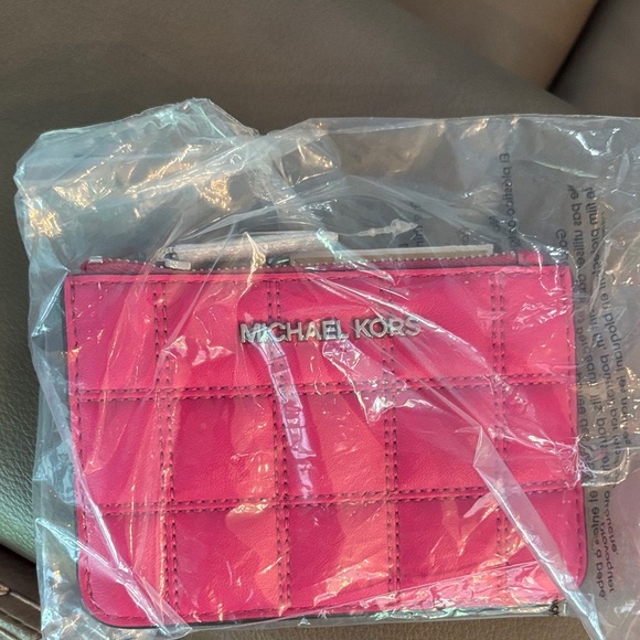 Nwt Michael Kors Pink and Gold Wallet credit card holder - Picture 2 of 5